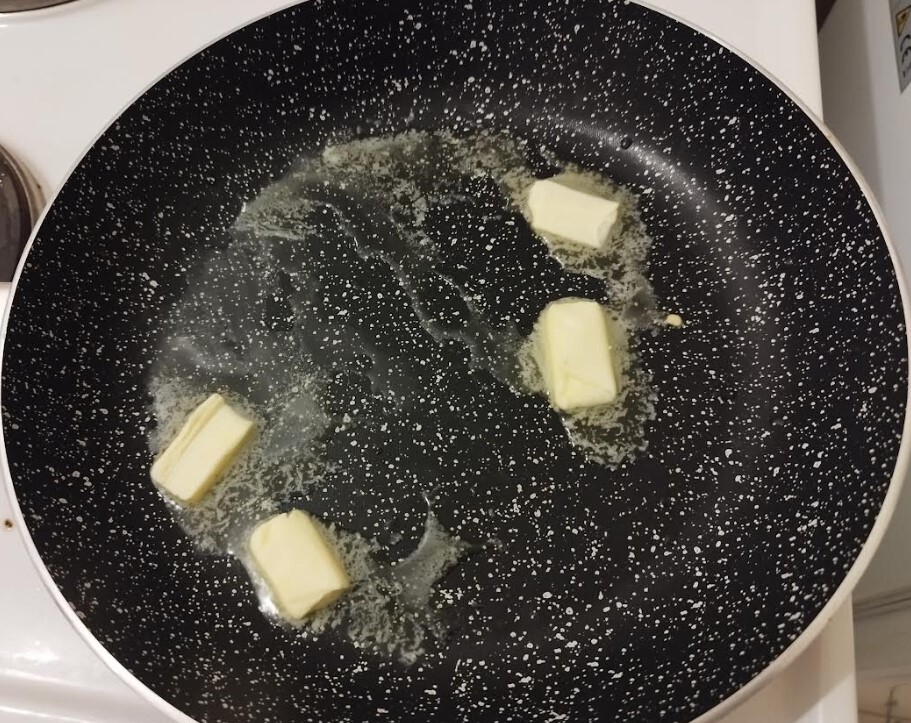 Butter in a frying pan