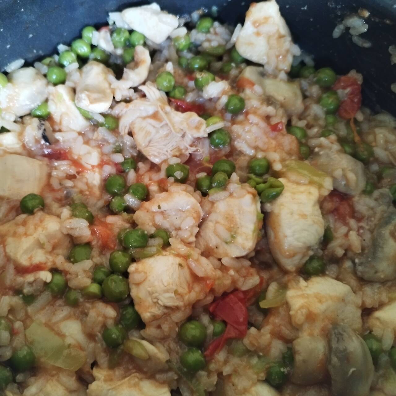 Chicken pillaf done and shown