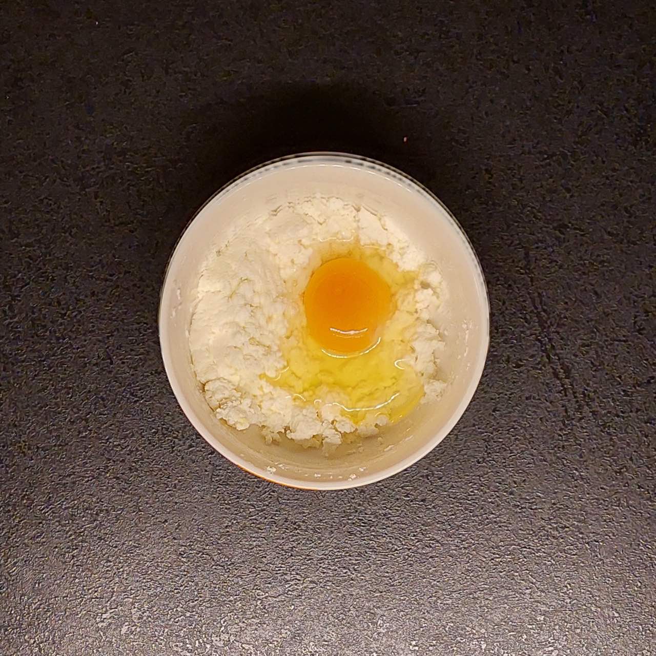 one egg and cottage cheese mixture
